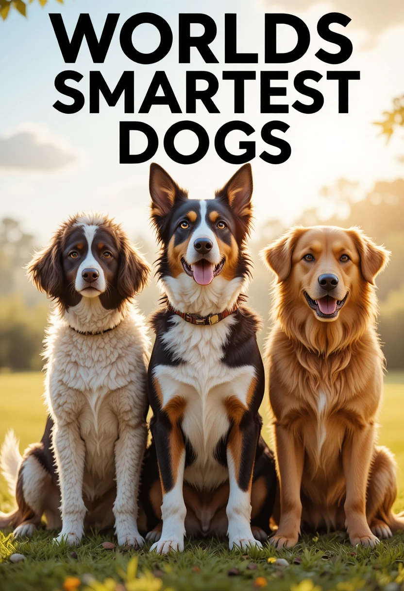 Smartest dog breeds ranked, featuring intelligent breeds like the Border Collie, Poodle, and German Shepherd known for their trainability and quick learning