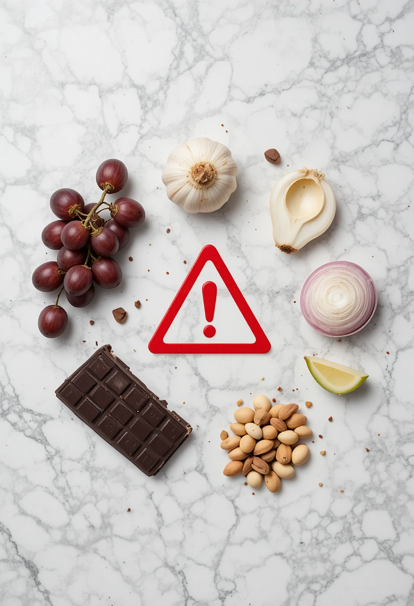 Complete list of toxic foods dogs cannot eat, including chocolate, grapes, onions, garlic, and macadamia nuts.