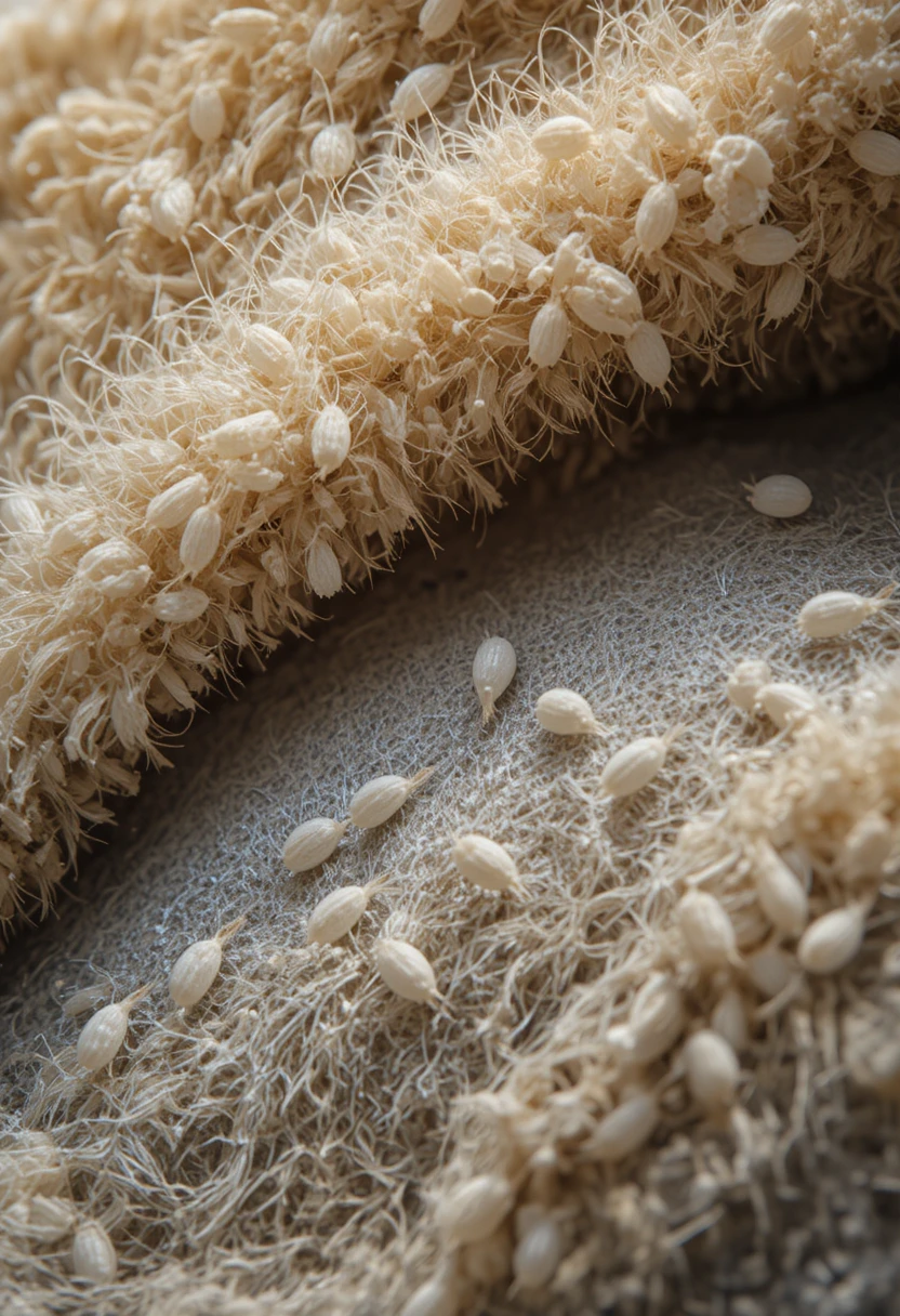 Flea Eggs or Larvae in Bedding