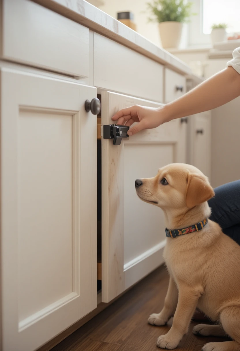 Add Childproof Latches to Low Cabinets