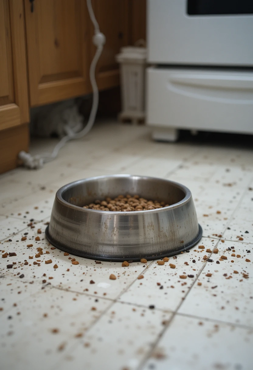 Dirty Food Bowls or an Unpleasant Feeding Area