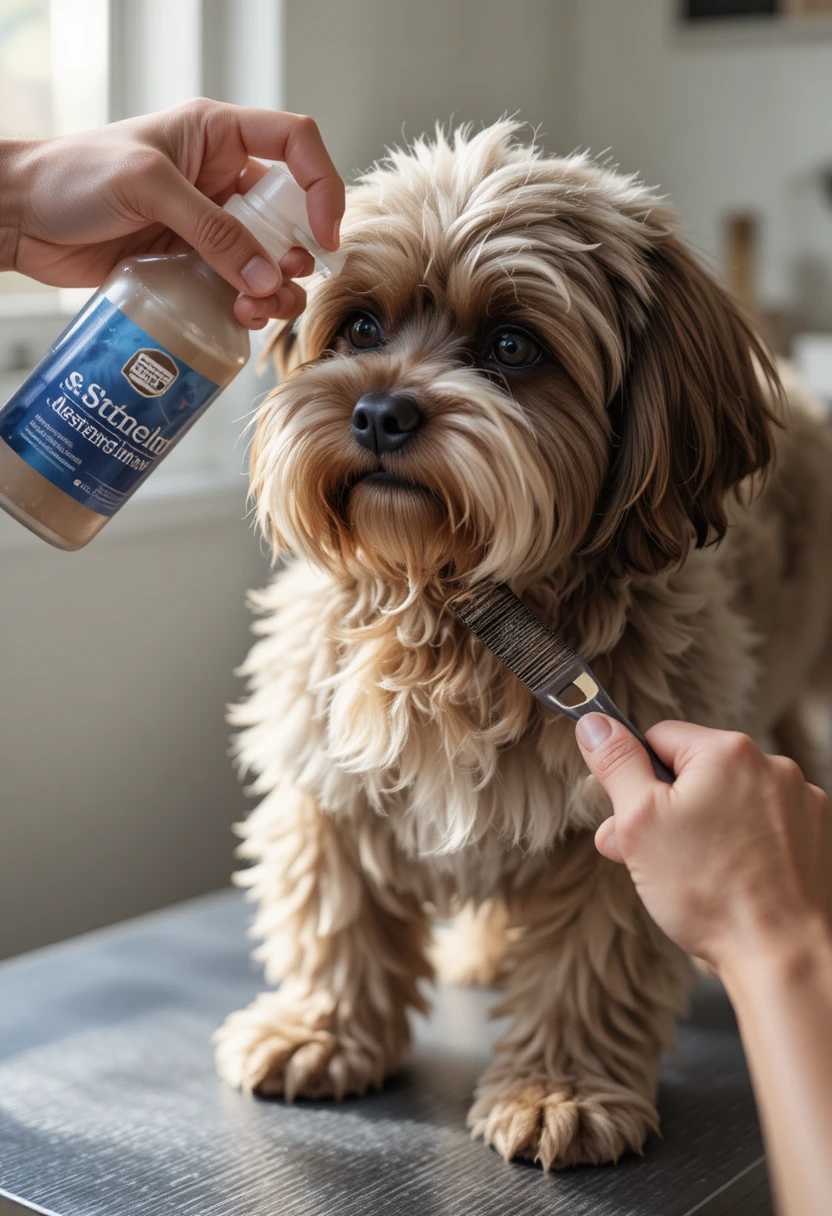 Use a Detangler Spray on Stubborn Mats