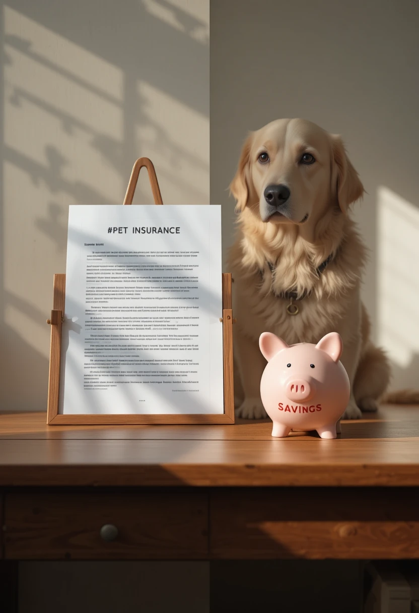 Pet insurance vs savings account comparison, showing financial planning options for covering unexpected veterinary costs