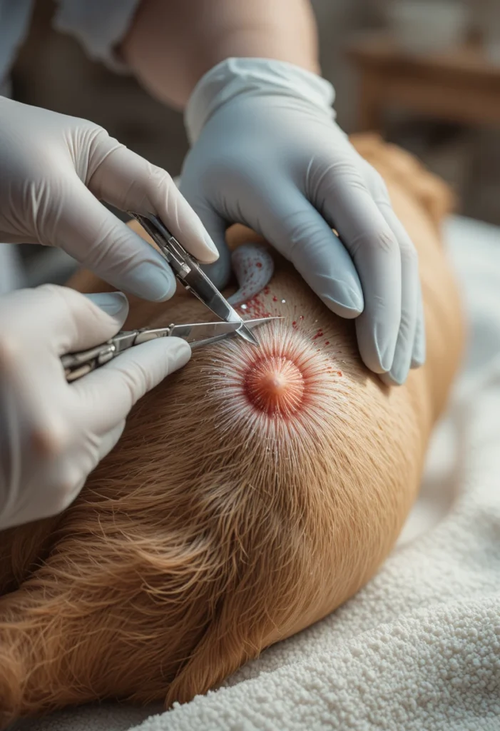 Clip Away Fur Around the Wound