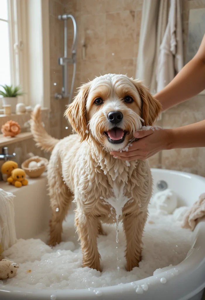 Bathe with a Deshedding Shampoo and Conditioner