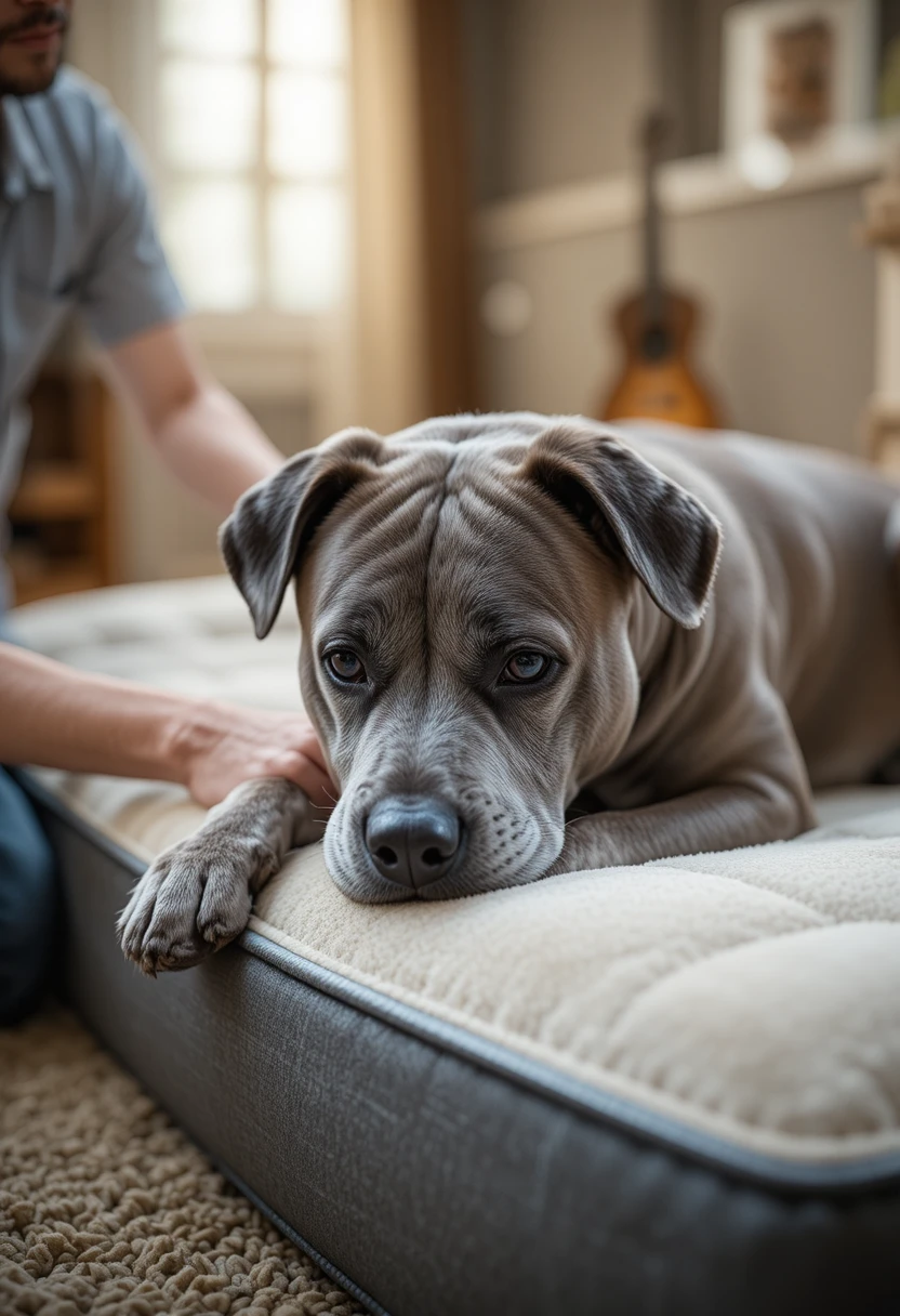 Signs of pain in senior dogs, including reduced mobility, changes in posture, and facial discomfort, for early pain recognition and care
